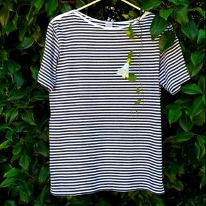 Bateau blue & white stripe Lands End tee shirt